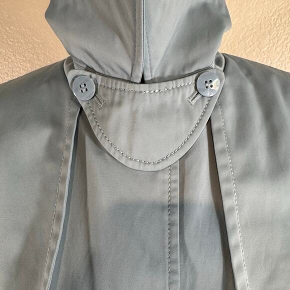 Fitz-Wright Vintage Belted Button Front Trench Coat Light Blue Women Size M - Picture 5 of 16